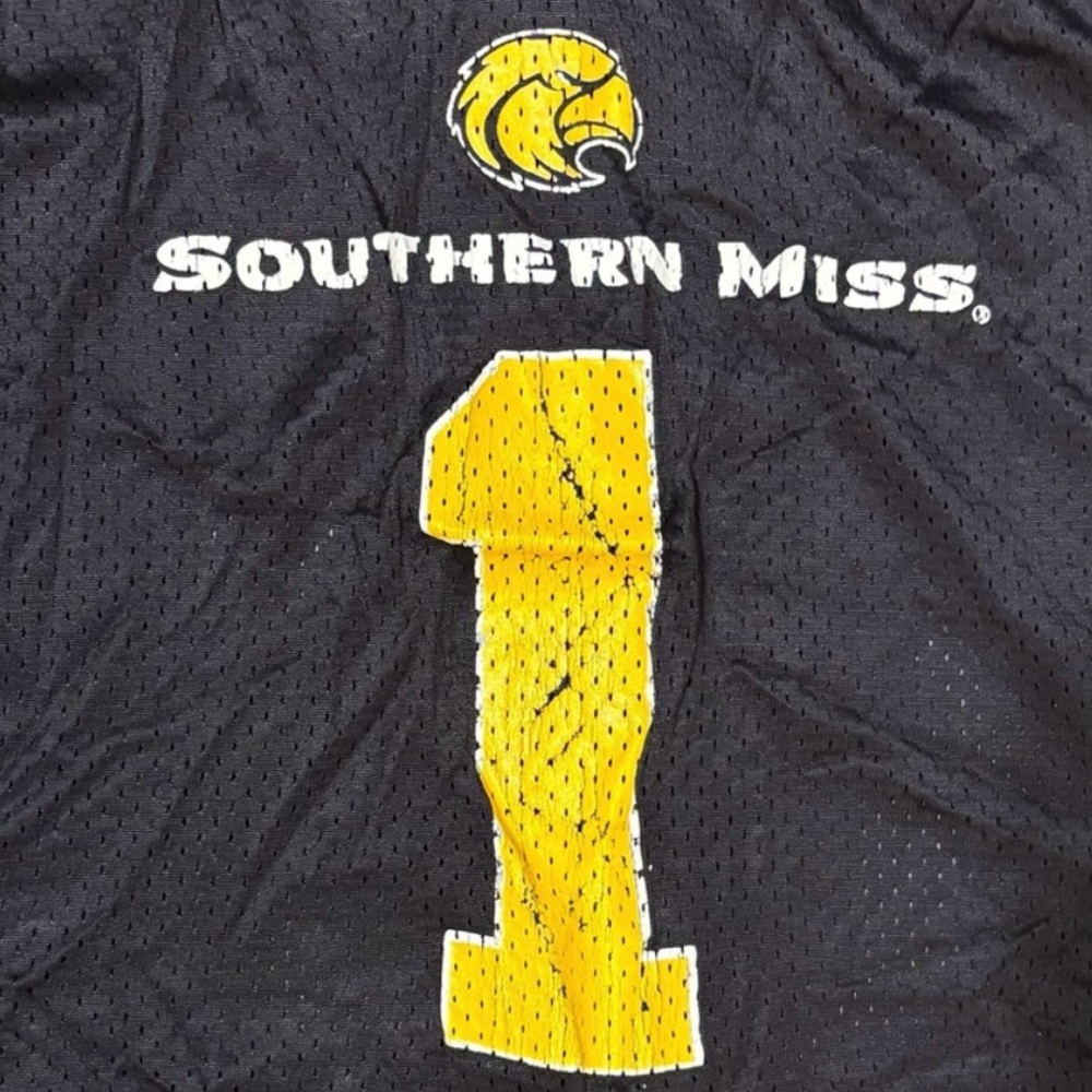 Vintage Southern Miss Kids Golden Eagles Football Jersey - Black and Yellow - Picture 3 of 4